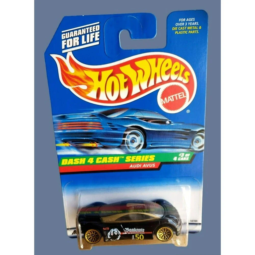 VTG 1998 Hot Wheels AUDI AVUS QUATTRO #723 DASH FOR CASH SERIES 3/4 1:64 GOLD LW